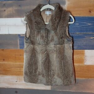 Pologeorgis Natural Rabbit Fur Vest S Brown